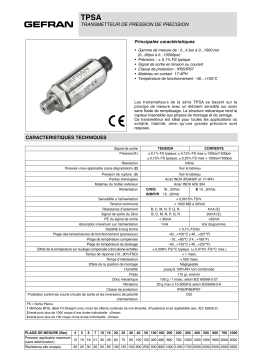 gefran TPSA Fiche technique