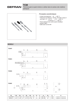 gefran TCM MgO Thermocouple Fiche technique