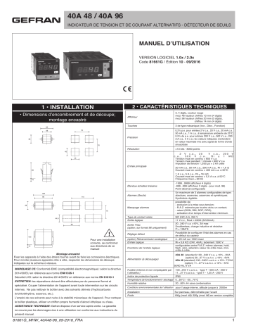 gefran 40A48-96 Indicator/Alarm Unit Mode d'emploi | Fixfr