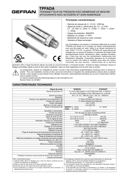 gefran TPFADA Fiche technique