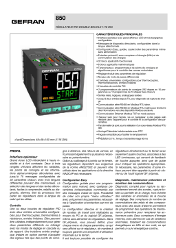 gefran 850 Double loop PID Controller, 1/16 DIN Fiche technique