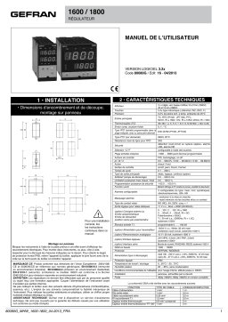 gefran 1600 Controller PID, 1/8 DIN Mode d'emploi