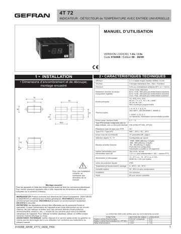 gefran 4T72 Indicator Mode d'emploi | Fixfr