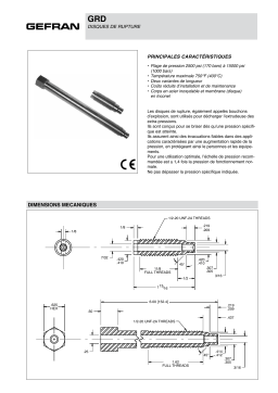 gefran GRD Rupture disk Fiche technique