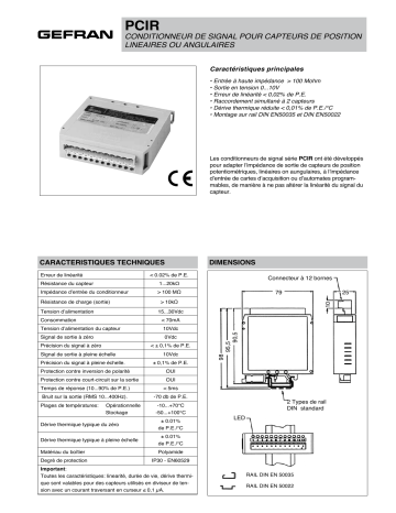 gefran PCIR Potentiometer Fiche technique | Fixfr