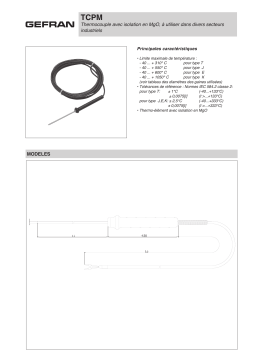 gefran TCPM Thermocouple Fiche technique