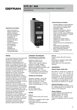 gefran GTD Solid state relay Fiche technique