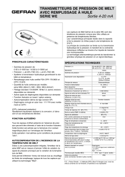 gefran WE Fiche technique