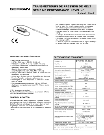 gefran ME PLc Fiche technique | Fixfr