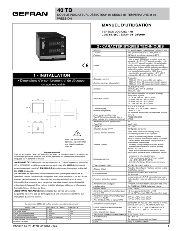 gefran 40TB Indicator/Alarm Unit Mode d'emploi | Fixfr