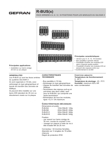 gefran R-BUS Backplane Fiche technique | Fixfr