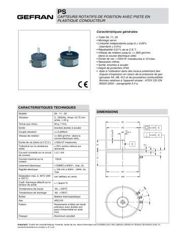 gefran PS Potentiometer Fiche technique | Fixfr