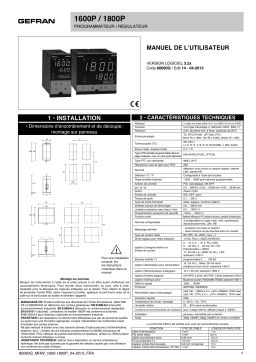 gefran 1600P Controller Programmer, 1/8 DIN Mode d'emploi