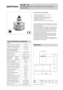 gefran CC Cylindrical force transducer Fiche technique