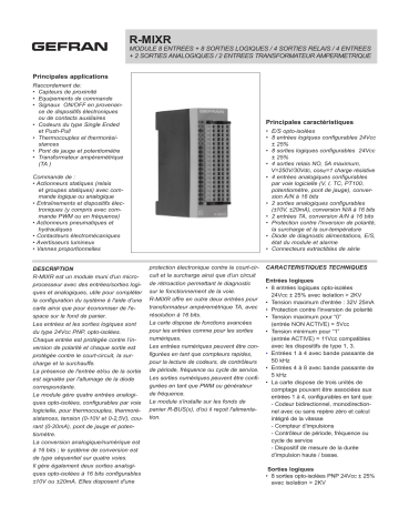 gefran R-MIXR Fiche technique | Fixfr