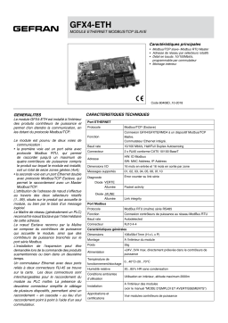 gefran Modbus TCP Fiche technique