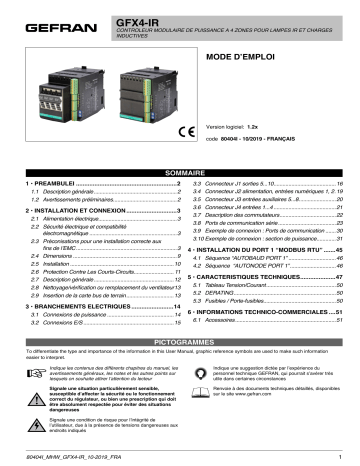 gefran GFX4-IR Power controller Mode d'emploi | Fixfr