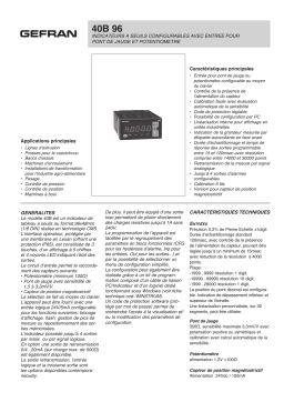 gefran 40B96 Indicator/Alarm Unit Fiche technique