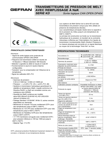 gefran KD Fiche technique | Fixfr