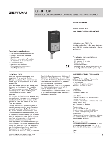 gefran GFX OP Power controller Mode d'emploi | Fixfr