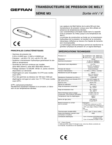 gefran M3 Fiche technique | Fixfr