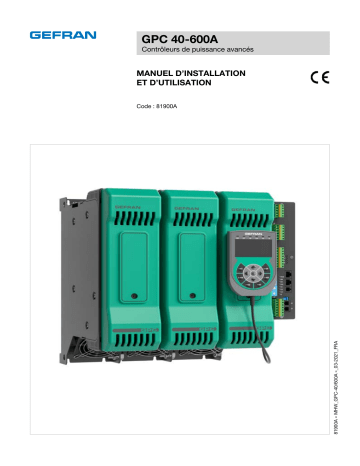 gefran GPC Power controller Mode d'emploi | Fixfr