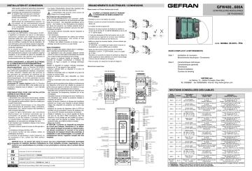 gefran GFW Power controller Guide de démarrage rapide | Fixfr