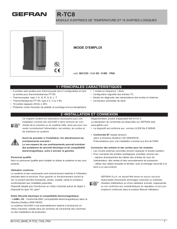 gefran R-TC8 Module 8 temperature loop Mode d'emploi | Fixfr