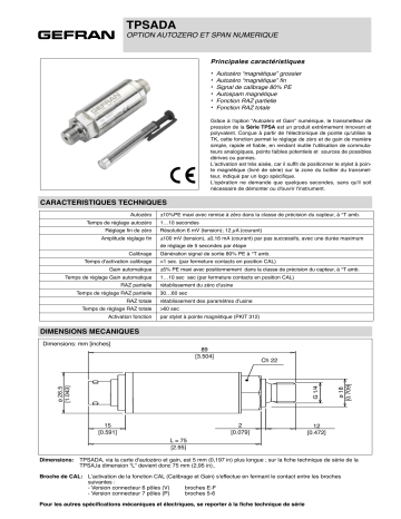 gefran TPSADA Fiche technique | Fixfr