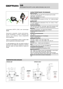 gefran GIB Inclinometer Fiche technique