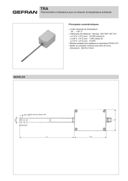 gefran TRA Resistance thermometer Fiche technique