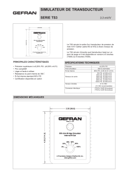 gefran TS3 3.3 mV/V transducer simulator Fiche technique