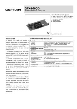 gefran Modbus RTU Fiche technique