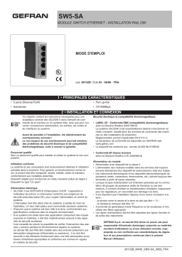 gefran SW5-SA Stand alone switch Ethernet Mmdule - DIN rail mounting Mode d'emploi