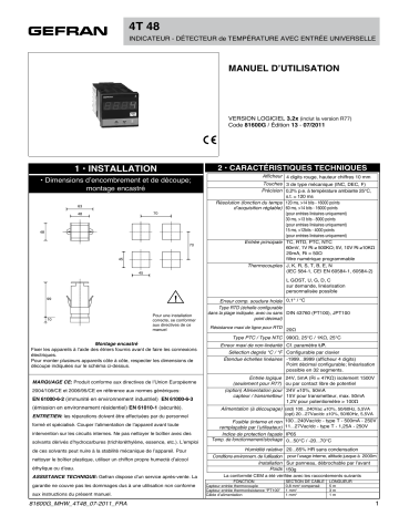 gefran 4T48 Indicator Mode d'emploi | Fixfr