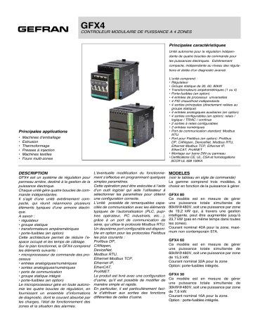 gefran GFX4 Power controller Fiche technique | Fixfr