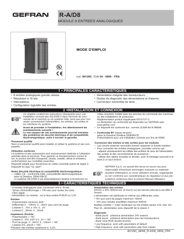 gefran R-A/D8 Module Mode d'emploi | Fixfr