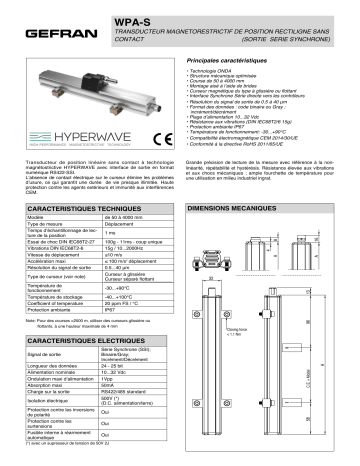 gefran WPA-S Fiche technique | Fixfr