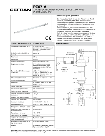 gefran PZ67-A Potentiometer Fiche technique | Fixfr