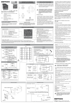 gefran 600 PID Controller, 1/16 DIN Guide de démarrage rapide