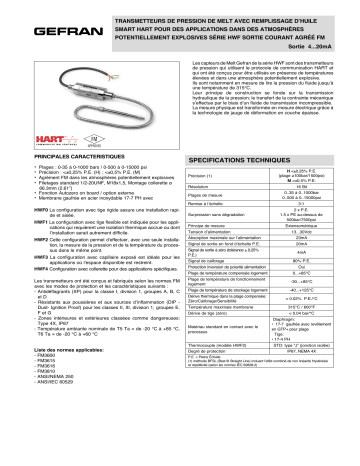 gefran HWF Fiche technique | Fixfr