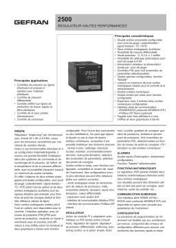 gefran 2500 PID Controller Pressure and Force, 1/4 DIN Fiche technique