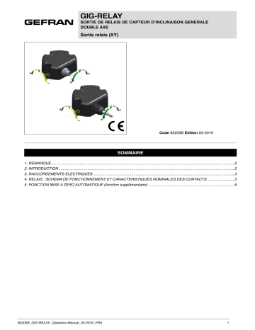 gefran GIG Inclinometer Manuel utilisateur | Fixfr