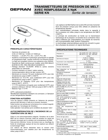 gefran KN Fiche technique | Fixfr