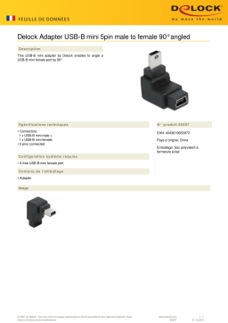 DeLOCK 65097 Adapter USB-B mini 5pin male to female 90°angled Fiche technique