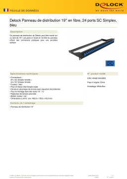 DeLOCK 43380 19″ Fibre Patch Panel 24 port SC Simplex blue Fiche technique