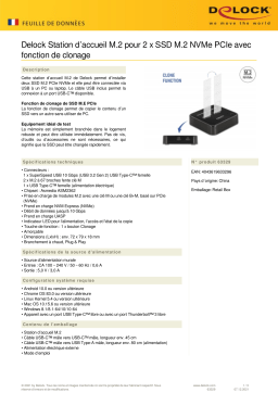 DeLOCK 63329 M.2 Docking Station for 2 x M.2 NVMe PCIe SSD Fiche technique