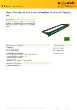 DeLOCK 43381 19″ Fibre Patch Panel 24 port SC Simplex green Fiche technique