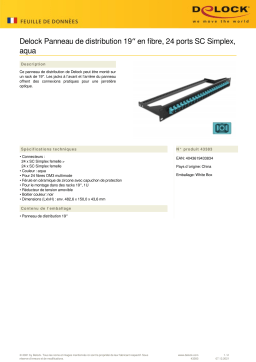 DeLOCK 43383 19″ Fibre Patch Panel 24 port SC Simplex aqua Fiche technique