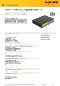 DeLOCK 87781 2.5 Gigabit Ethernet Switch 5 Port Fiche technique